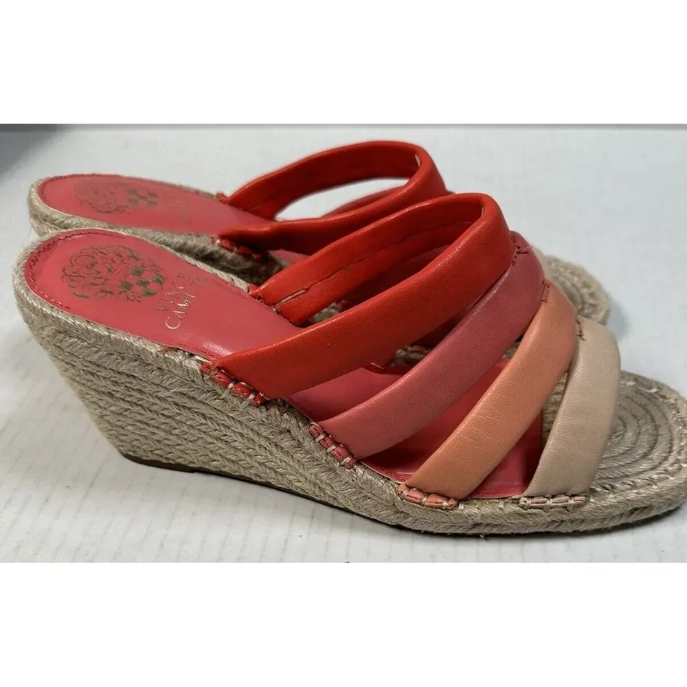 Vince‎ Camuto Molisana Leather Espadrille Wedge Sandal-Size 10